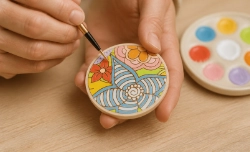 Hand-painting a jewelry piece