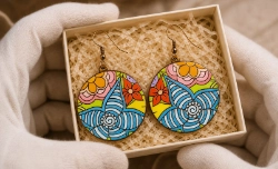 Finished hand-painted jewelry piece