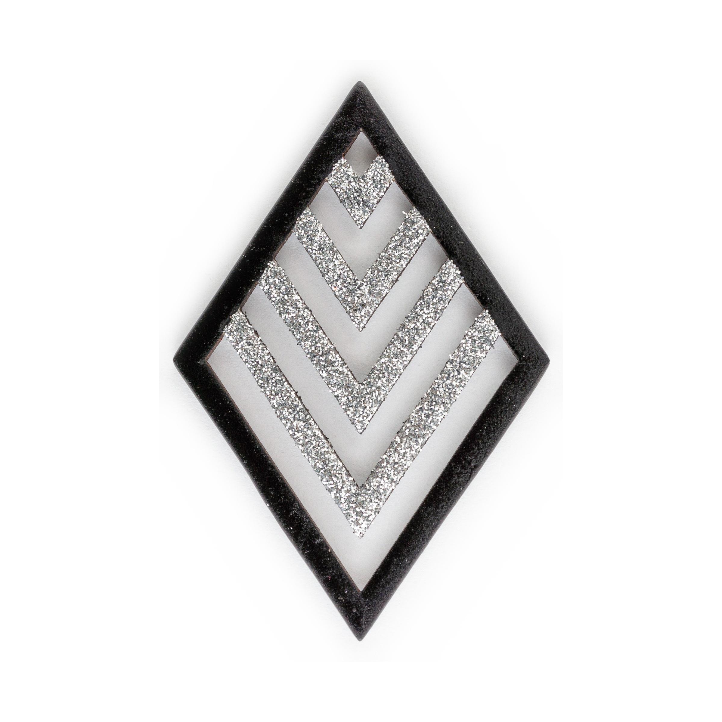 Layered Diamond Cutout - Silver