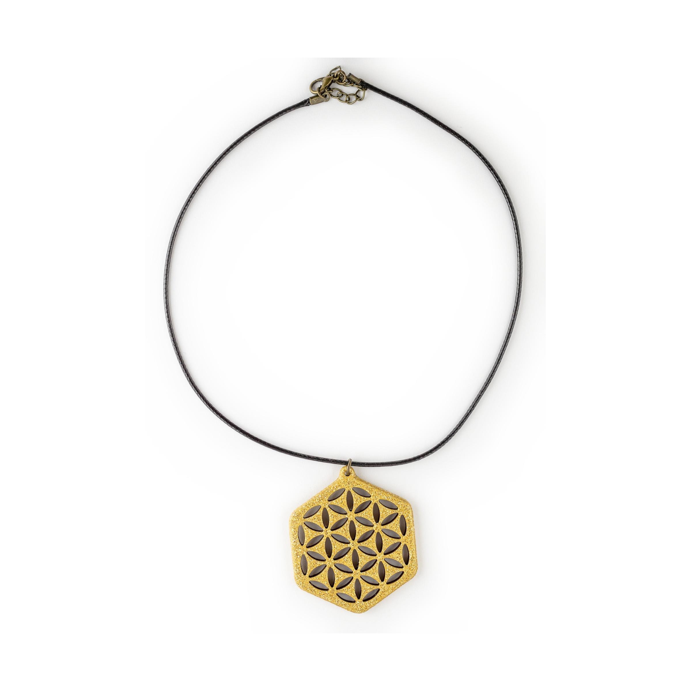 Flower of Life Hexagon - Gold